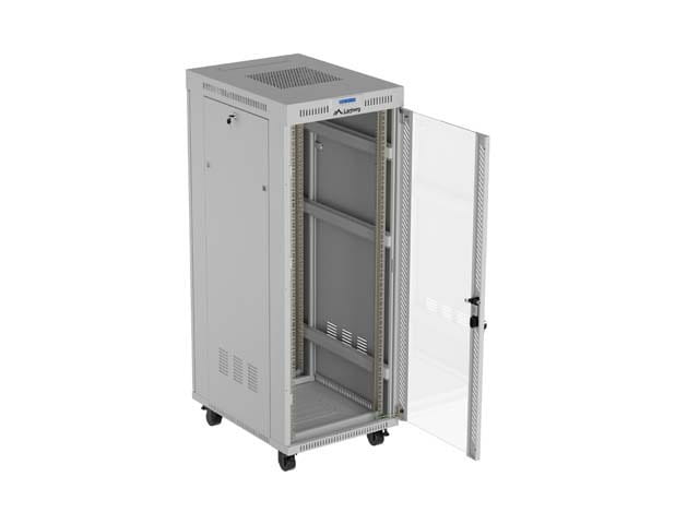 Lanberg Szafa instalacyjna rack stojąca 19" 32U 600x800 szara drzwi     przeszkolne  LCD ( Flat pack)
