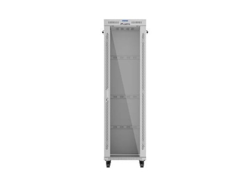 Lanberg Szafa instalacyjna rack stojąca 19" 42U 600x600 szara drzwi     przeszklone  LCD (Flat pack)