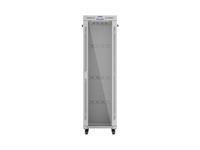 Lanberg Szafa instalacyjna rack stojąca 19" 42U 600x600 szara drzwi     przeszklone  LCD (Flat pack)