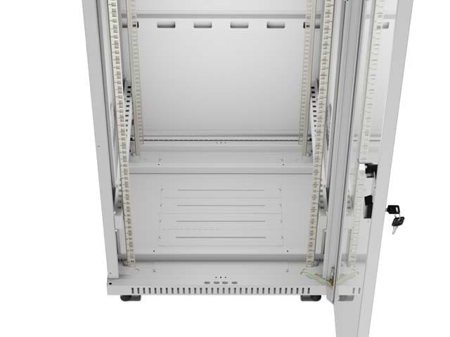 Lanberg Szafa instalacyjna rack stojąca 19" 42U 600x600 szara drzwi     przeszklone  LCD (Flat pack)
