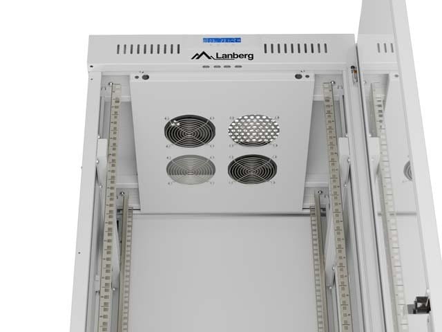 Lanberg Szafa instalacyjna rack stojąca 19" 42U 600x600 szara drzwi     przeszklone  LCD (Flat pack)