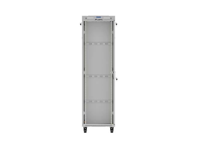 Lanberg Szafa instalacyjna rack stojąca 19" 42U 600x600 szara drzwi     przeszklone  LCD (Flat pack)