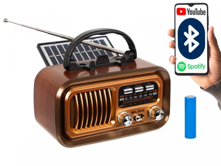 BLOW Radio przenośne analogowe AM/FM RA16 solarne