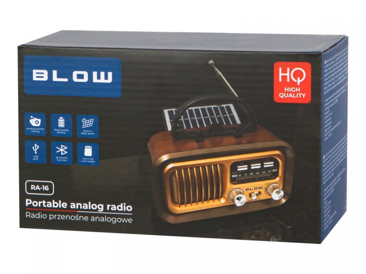 BLOW Radio przenośne analogowe AM/FM RA16 solarne