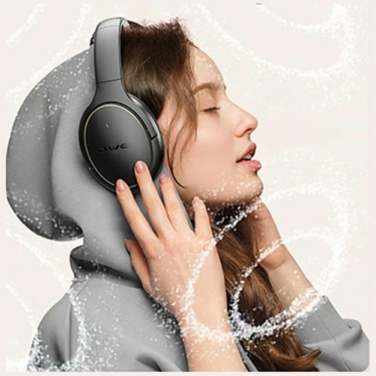 AWEI Słuchawki nauszne AT20 ANC ENC Bluetooth 6.0 czarne