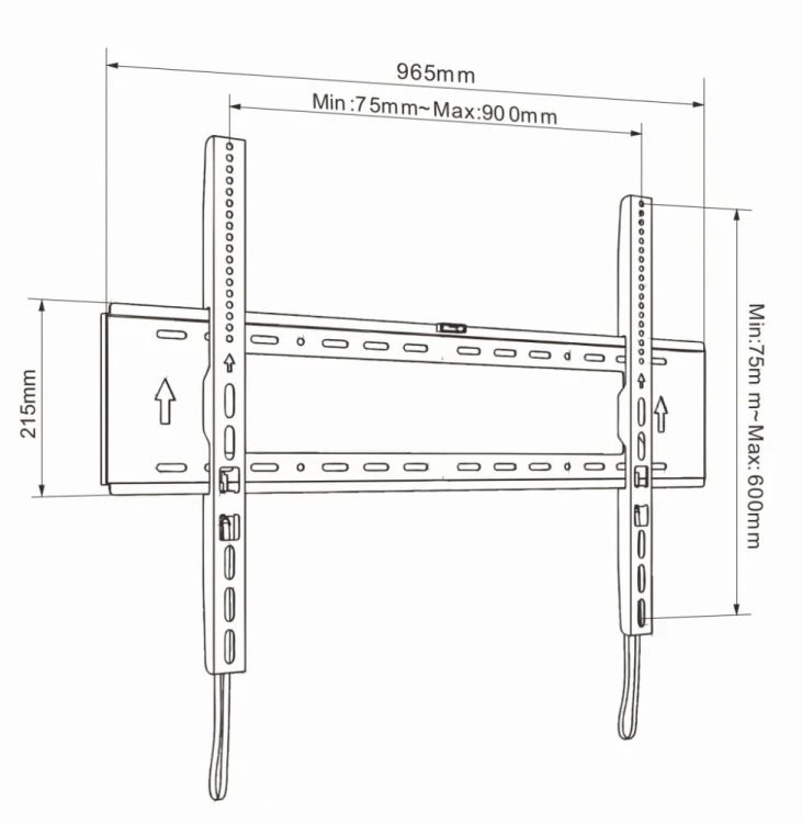 ART Uchwyt do TV LCD/LED/Multimedia 65-120 cali 200KG AR-94XXL reg. Solid 32mm max VESA 900x600