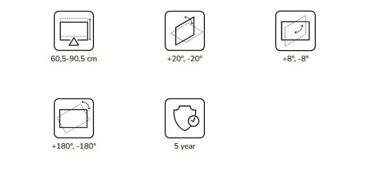 Neomounts Uchwyt sufitowy do projektora CL25-540WH1 h:60,5-90,5 cm biały
