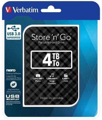 Verbatim Dysk zewnętrzny HDD 4TB Store n Go USB 3.0 53223