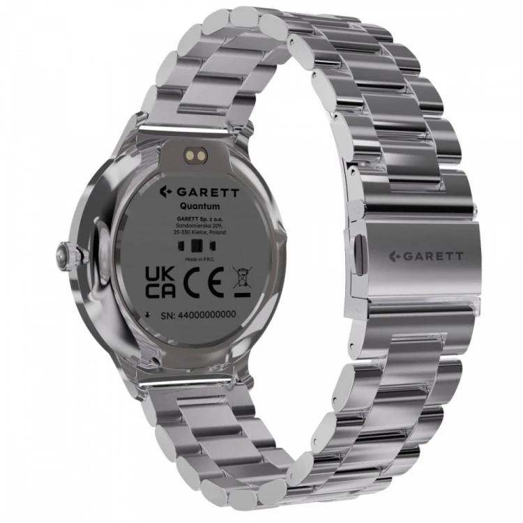 Garett Electronics Smartwatch Quantum srebrny stalowy