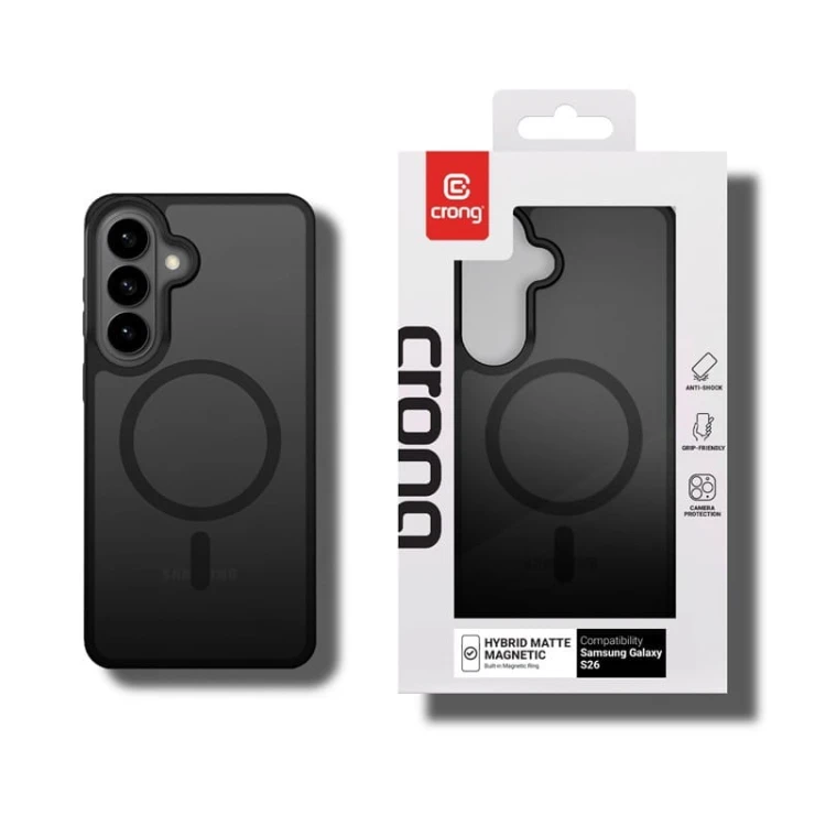 CRONG Etui Hybrid Matte Magnetic - MagSafe Samsung Galaxy S26 Czarne
