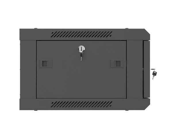 Lanberg Szafa instalacyjna rack wisząca 19 cali 4U 600x450 czarna drzwi metalowe (flat pack)