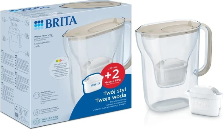 Brita Dzbanek filtrujący Style Essential 2.4l + 2 wkłady, piaskowy