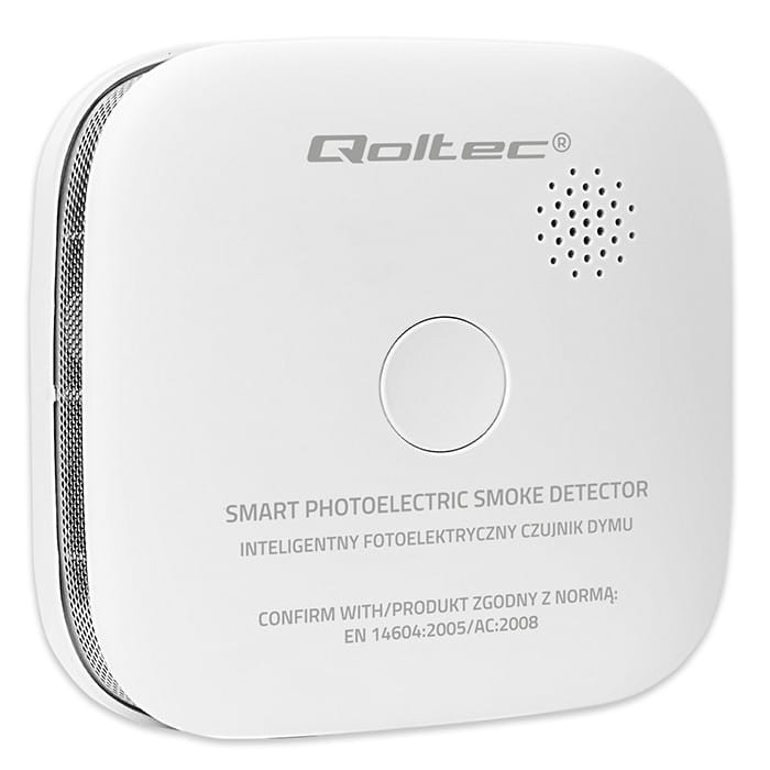 Qoltec Bezprzewodowy czujnik dymu z baterią | alarm 85dB | LED
