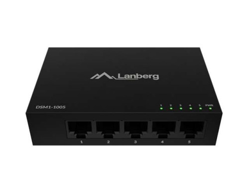 Lanberg Switch DSM1-1005 5X 1GB/S niezarządzalny Gigabit Ethernet Desktop 12V ( obudowa metalowa)