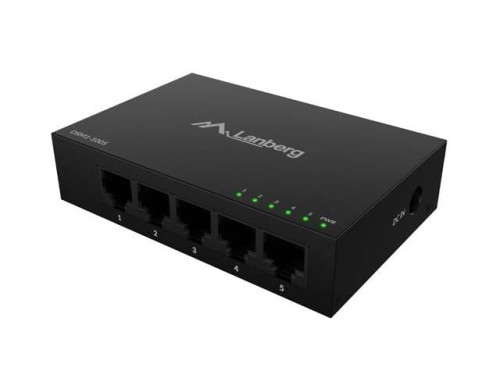 Lanberg Switch DSM1-1005 5X 1GB/S niezarządzalny Gigabit Ethernet Desktop 12V ( obudowa metalowa)