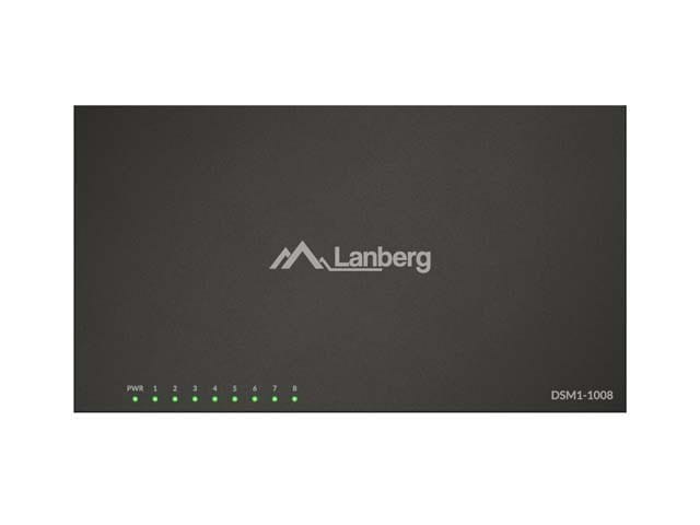 Lanberg Switch DSM1-1008 8X 1GB/S niezarządzalny Gigabit Ethernet Desktop 12V ( obudowa metalowa)