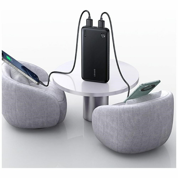 USAMS Powerbank PB83 10000mAh PD 2xUSB-A USB-C biały