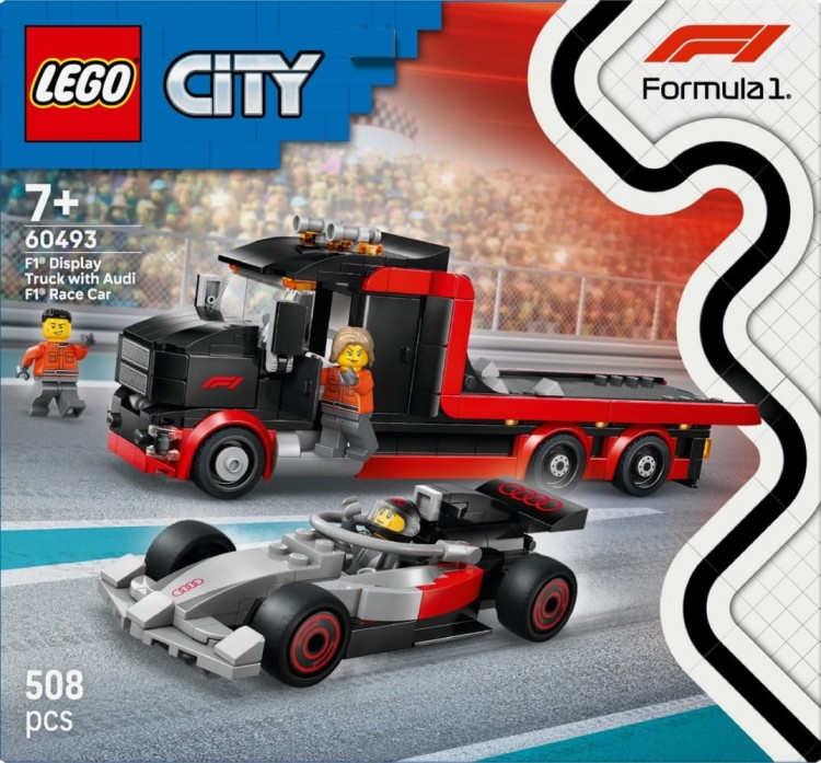 LEGO Klocki City 60493 Ciężarówka F1 z bolidem Audi F1