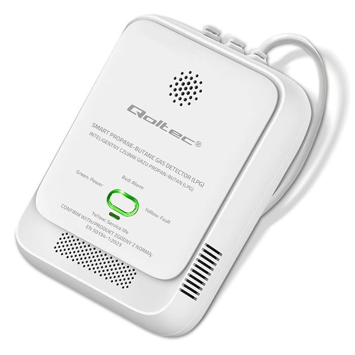 Qoltec Czujnik wycieku gazu Propan-Butan | detektor LPG | alarm 85dB |  LED