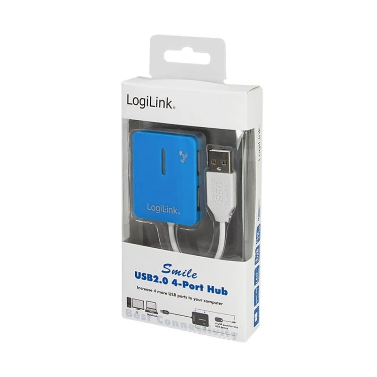 LogiLink HUB USB 2.0 4-portowy Smile - niebieski