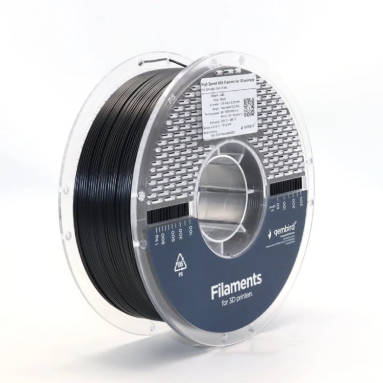 Gembird Filament ABS High Speed, 1,75 mm, 1 kg, czarny