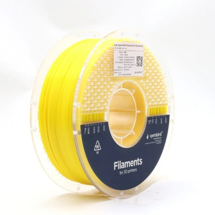 Gembird Filament ABS High Speed, 1,75 mm, 1 kg, żółty