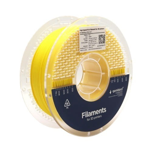 Gembird Filament PLA High Speed, 1,75 mm, 1 kg, żółty