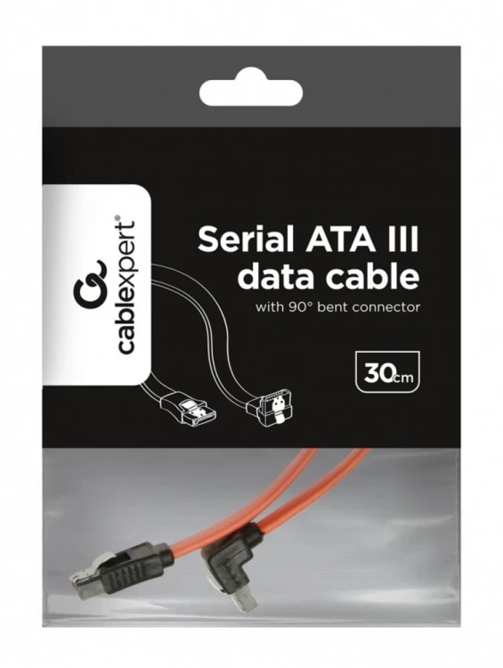Gembird Kabel do dysków SATA DATA III (6GB/S) 30cm metalowe zatrzaski kątowy
