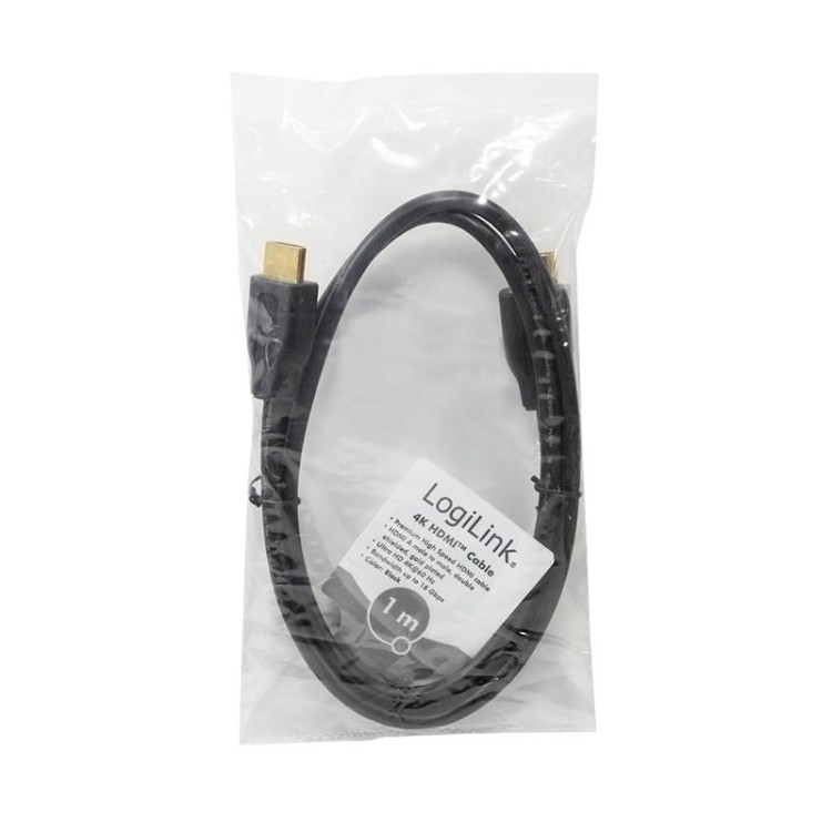 LogiLink Kabel HDMI 4K/60Hz, CCS , czarny, 1m