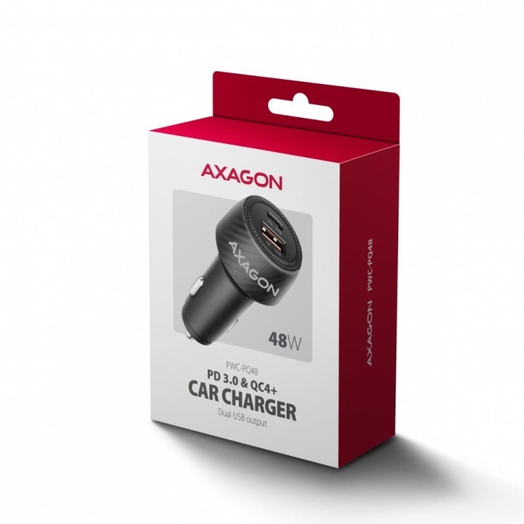 AXAGON Ładowarka samochodowa PWC-PQ48 48W z 2 portami, PD3.0, QC4+