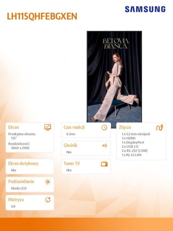 Samsung Monitor wielkoformatowy 115 cali QH115F LH115QHFEBGXEN