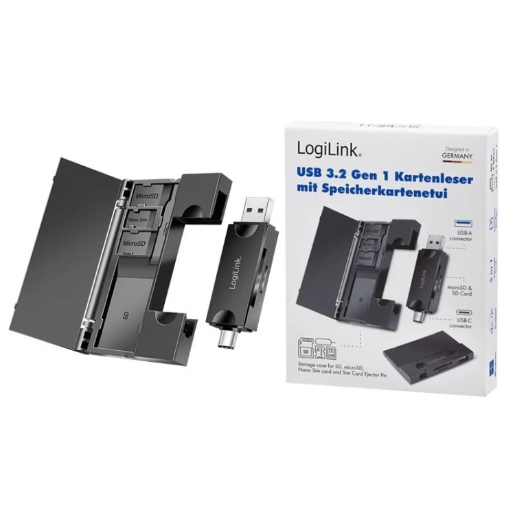 LogiLink Czytnik kart USB3.2 Gen 1, SD/microSD