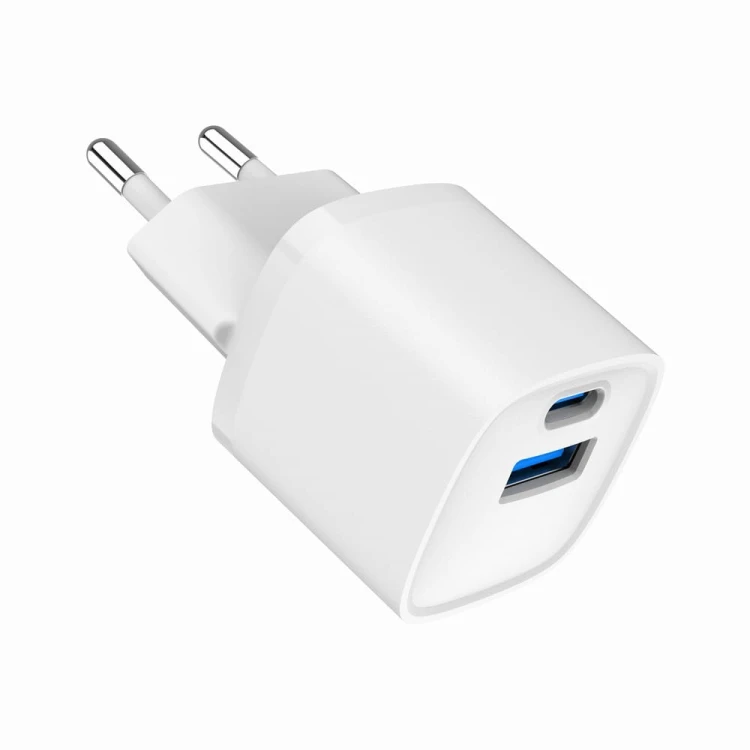 Gembird Szybka ładowarka USB z 2 portami i gniazdem AC, 20W, biała