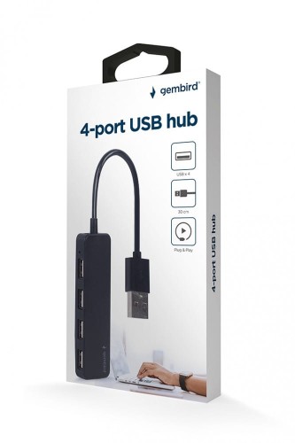 Gembird HUB USB 2.0 4-porty, czarny