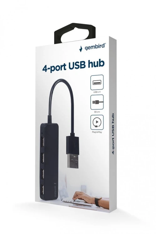 Gembird HUB USB 2.0 4-porty, czarny