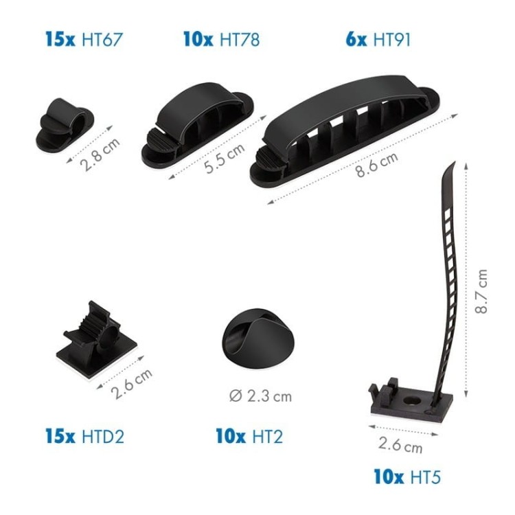 LogiLink Zestaw organizerów kabli, 8 elementów