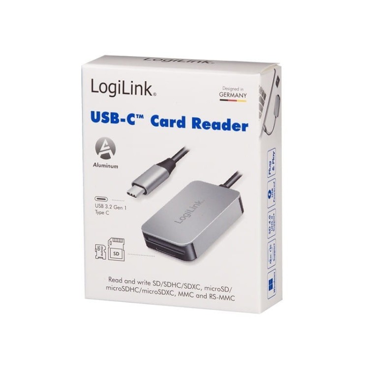 LogiLink Czytnik kart USB3.2 Gen 1, SD/microSD, USB-C