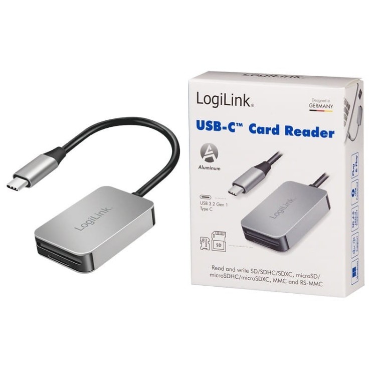 LogiLink Czytnik kart USB3.2 Gen 1, SD/microSD, USB-C