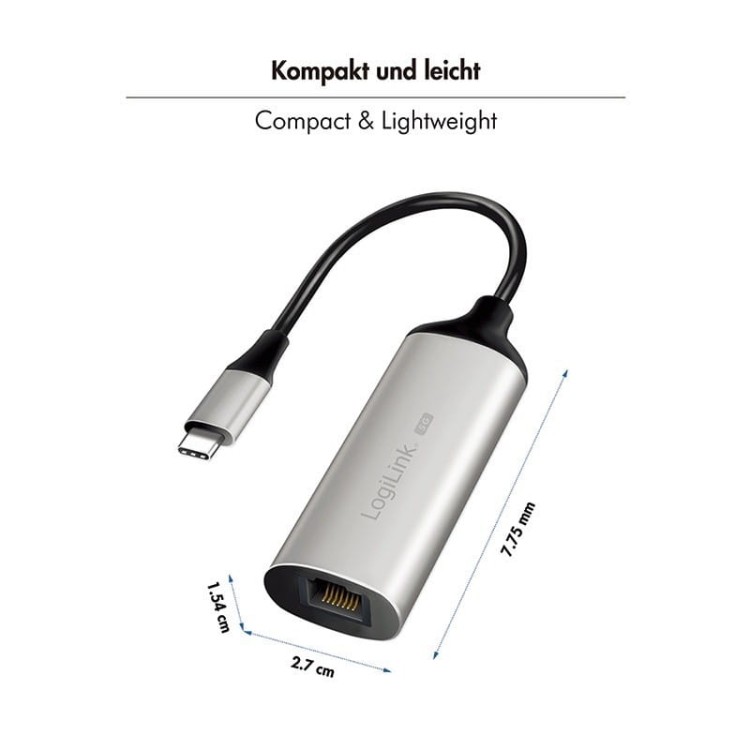 LogiLink Adapter ethernet USB-C/ M 3.2 Gen1 do RJ45