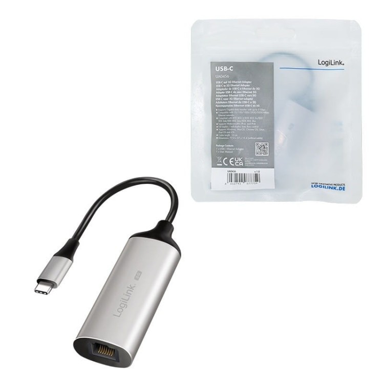 LogiLink Adapter ethernet USB-C/ M 3.2 Gen1 do RJ45
