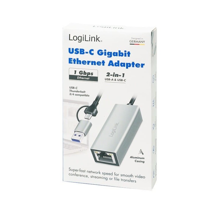 LogiLink Adapter USB-C do Gigabit Ethernet + USB