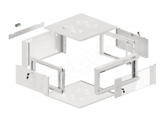 Lanberg Szafa instalacyjna RACK wisząca 19 cali 4U 600 szara WFFA-5604-10S