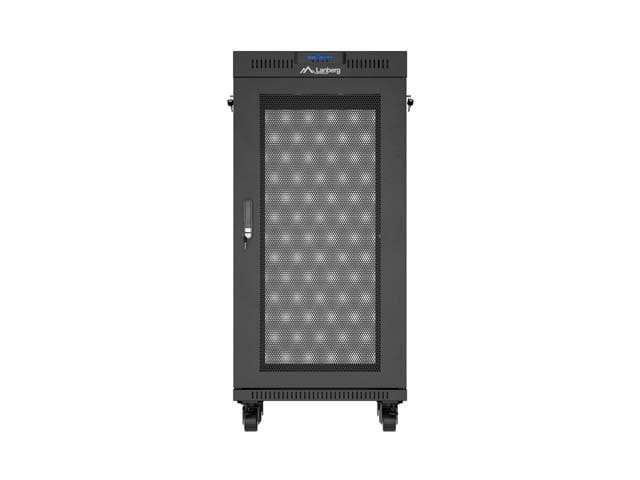 Lanberg Szafa instalacyjna rack stojąca 19" 24U  600x600 czarna drzwi perforowane LCD (Flat pack) V2