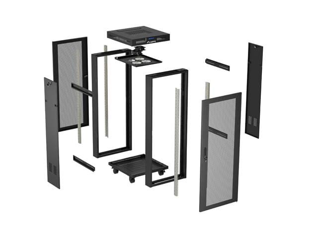 Lanberg Szafa instalacyjna rack stojąca 19" 24U  600x600 czarna drzwi perforowane LCD (Flat pack) V2