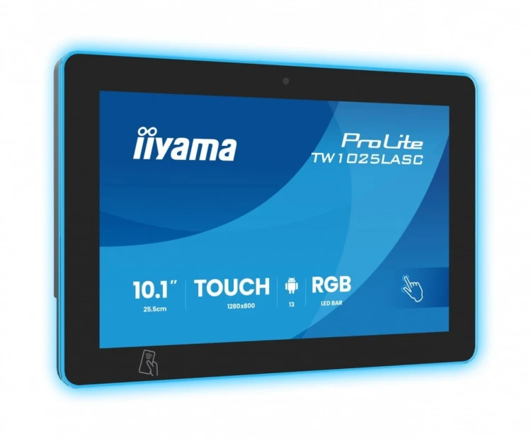 IIYAMA Monitor ProLite 10.1 cala TW1025ALASC-B3PNR,10P.DOT.IPS,WIFI,450 cd/m2,2x2W,3xUSB, RJ45, MICRO, A14, NFC , kamera internetowa (5MPa), pasek świ