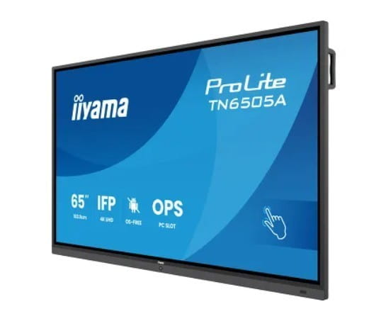 IIYAMA Monitor 65 cali TN6505A-B1AG IPS,4K,40pkt,500cd,nonOS,1200:1,5ms,    DeepContrast-IR+, 1xVGA,2xHDMI,DP,USB-C(PD65W),2xRJ45,2x20W,PiP,PbP,UCHWYT