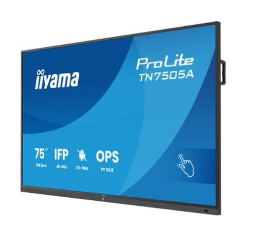 IIYAMA Monitor 75 cali TN7505A-B1AG IPS,4K,40pkt,500cd,nonOS,1200:1,5ms,    DeepContrast-IR+, 1xVGA,2xHDMI,DP,USB-C(PD65W),2xRJ45,2x20W,PiP,PbP,UCHWYT
