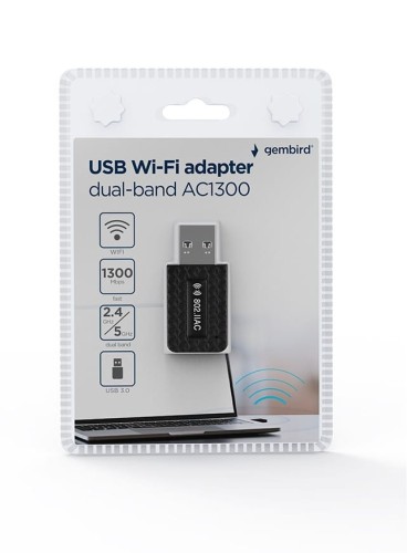 Gembird Karta sieciowa bezprzewodowa dwupasmowa USB Wi-Fi AC1300