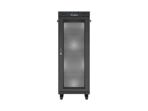 Lanberg Szafa instalacyjna rack stojąca 19 cali 32U 600x600 drzwi perforowane LCD czarna (Flat pack)