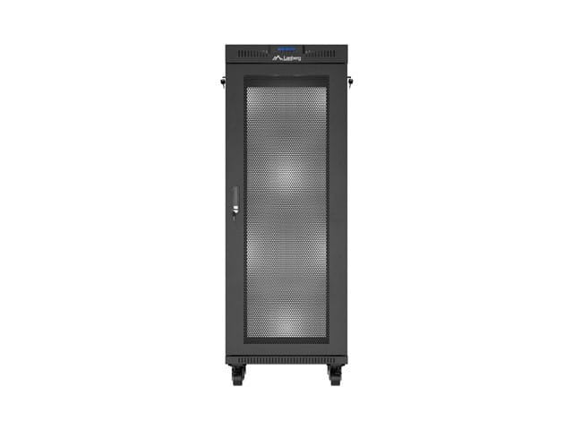 Lanberg Szafa instalacyjna rack stojąca 19 cali 32U 600x600 drzwi perforowane LCD czarna (Flat pack)